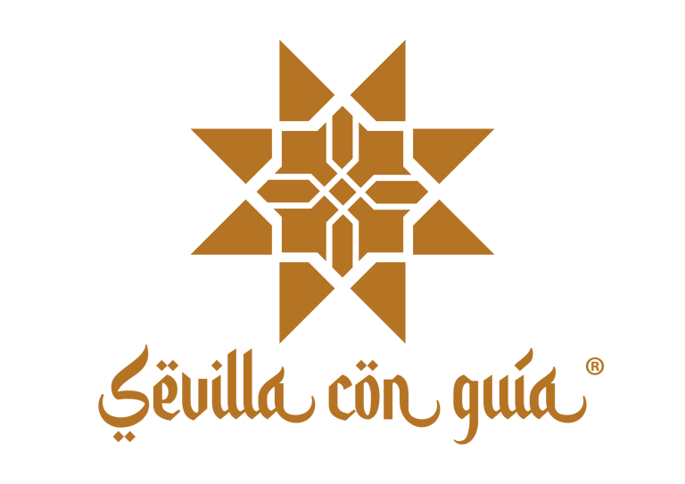 Geometric star above 'Sevilla con guía' in stylized font.